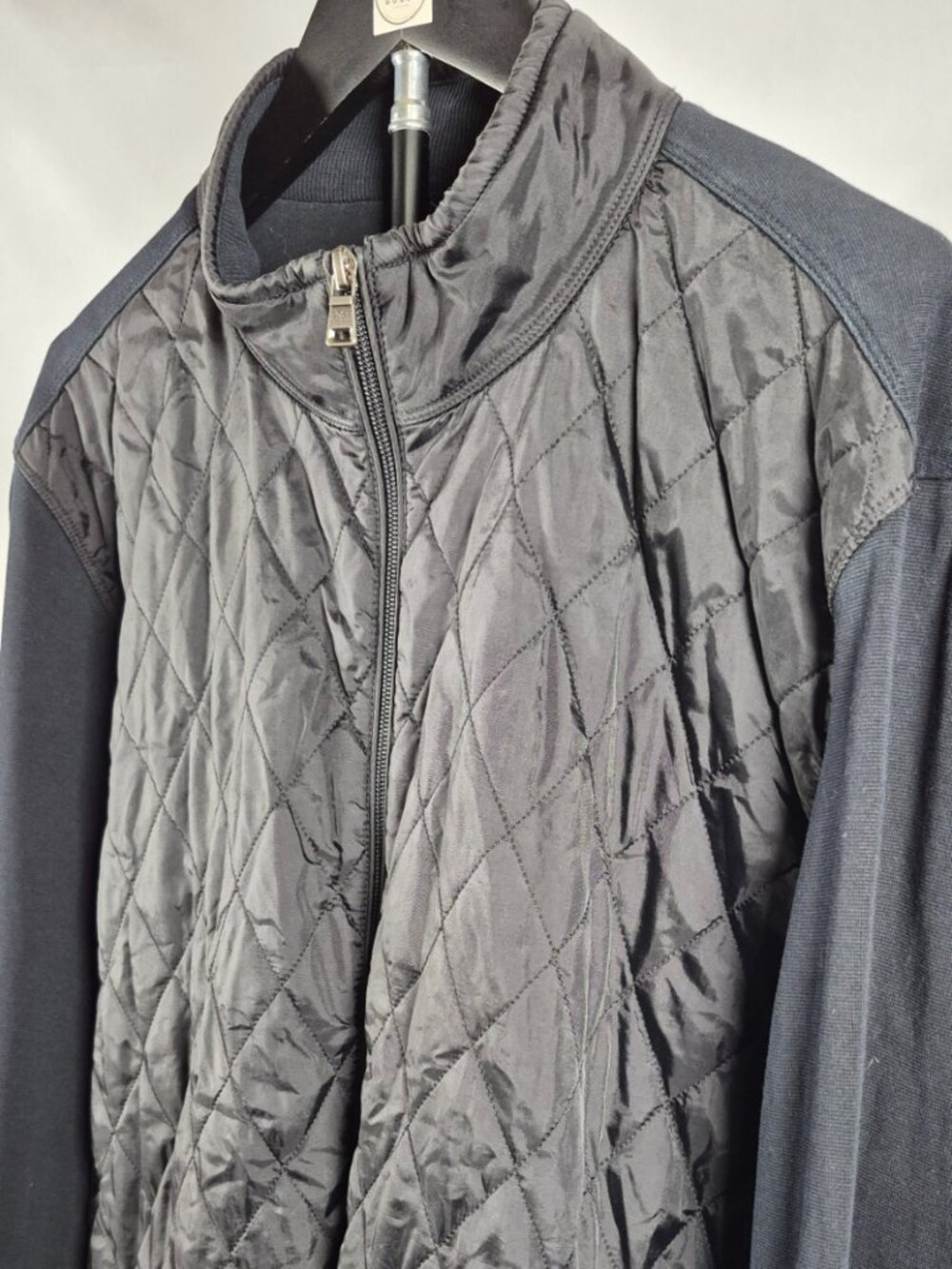 BOSS Hugo Boss XXL Black Quilted Hybrid Knit Jacket